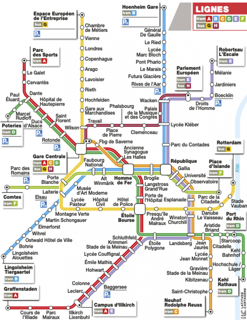 Fahrstrecke der Tram